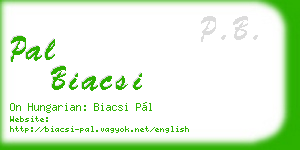 pal biacsi business card